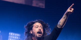 Dave Grohl and the Foo Fighters performing at the 2017 Glastonbury Festival.