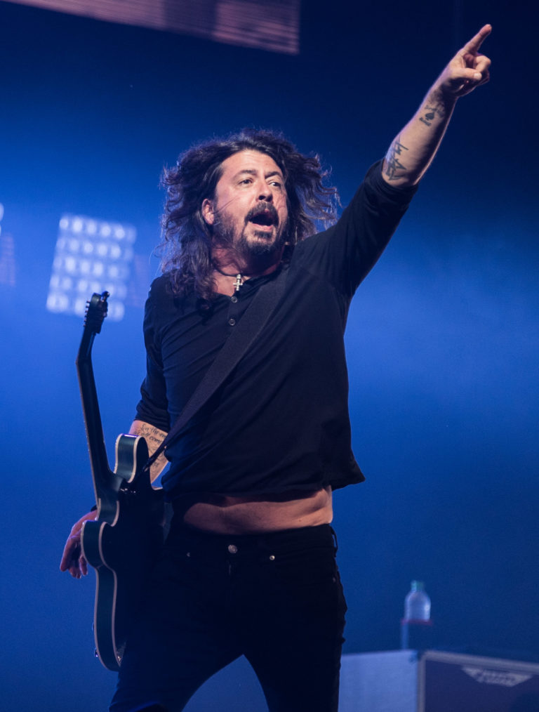 Dave Grohl and the Foo Fighters performing at the 2017 Glastonbury Festival.