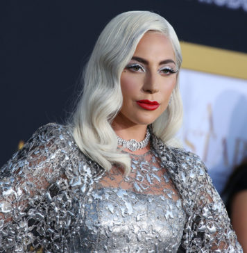 Lady Gaga at the "A Star is Born" film premiere in 2018