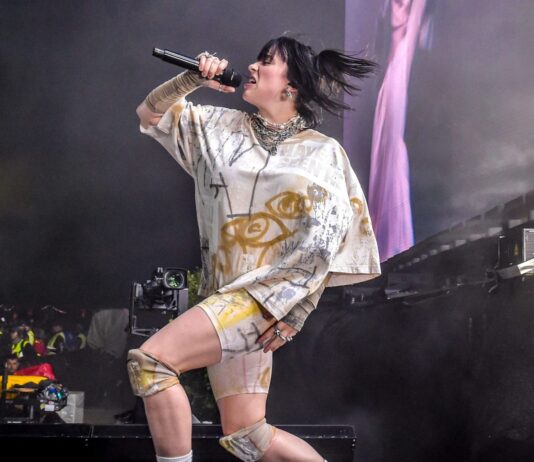 Billie Eilish performing at Coachella Music and Arts Festival Day in April 2022
