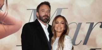 Ben Affleck and Jennifer Lopez at the "Marry Me" film premiere in February 2022
