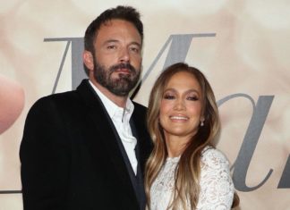 Ben Affleck and Jennifer Lopez at the "Marry Me" film premiere in February 2022