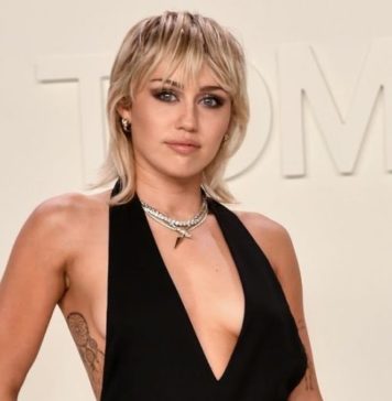 Miley Cyrus at the Tom Ford show in 2020