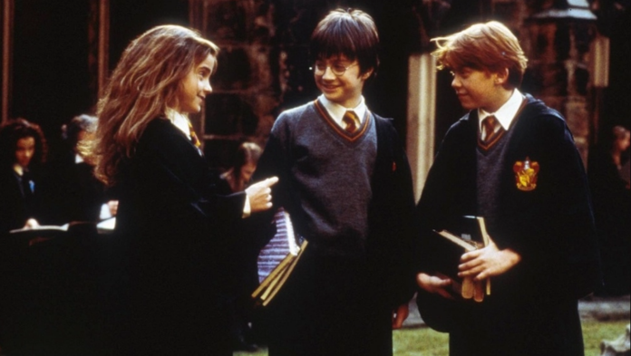 Daniel Radcliffe, Emma Watson, and Rupert Grint in 