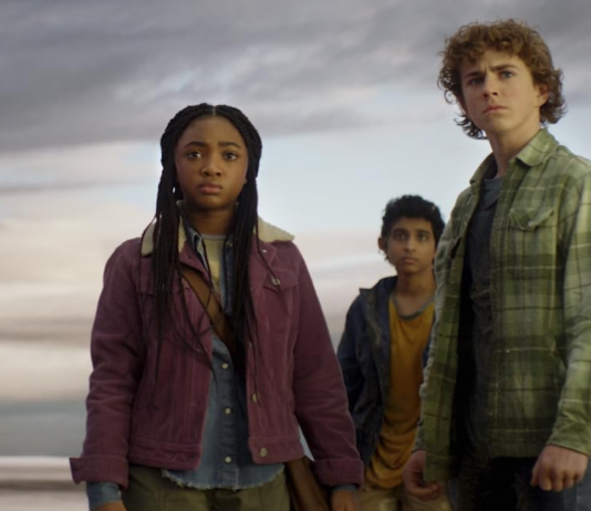 Walker Scobell, Aryan Simhadri, and Leah Jeffries in "Percy Jackson and the Olympians"