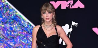 Taylor Swift at the 2023 MTV Video Music Awards in September 2023