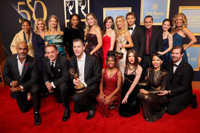 (L-R) Donnell Turner, Vernee Watson, Kristina Wagner, Jon Lindstrom, Cynthia Watros, Tanisha Harper, Frank Valentini, Sofia Mattsson, Katelyn MacMullen, Tabyana Ali, Eden McCoy, Evan Hofer, Kate Mansi, Maurice Benard, Brook Kerr, Rebecca Herbst, Josh Kelly and Kristina Wagner of 