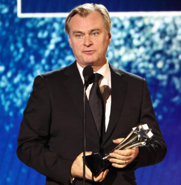 Christopher Nolan accepts the Best Director Award for "Oppenheimer" at the 29th Annual Critics' Choice Awards in January 2024