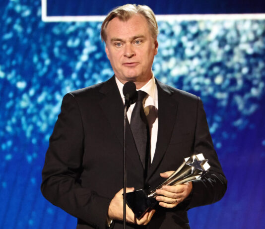 Christopher Nolan accepts the Best Director Award for "Oppenheimer" at the 29th Annual Critics' Choice Awards in January 2024