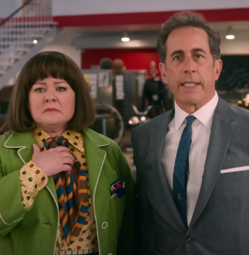 Jerry Seinfeld and Melissa McCarthy in "Unfrosted: The Pop-Tart Story"