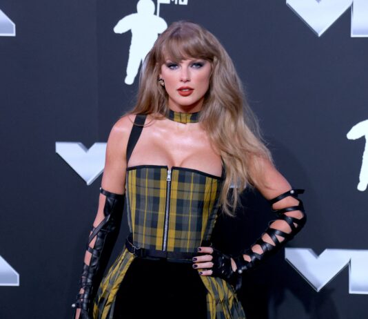 Taylor Swift at the 2024 VMA MTV red carpet in September 2024.