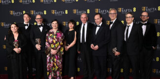 Best Film - Conclave. Isabella Rossellini, Ralph Fiennes, and Edward Berger at the 78th BAFTA British Academy Film Awards in February 2025